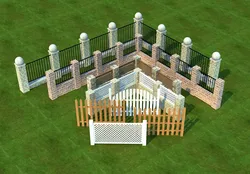 Fences fence in grass Low-poly 3D model