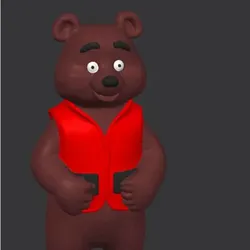 Fișiere pentru imprimante 3D | Fișier 3MF | Brown Bear Red Vest