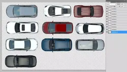 FLOOR PLAN 2d Car top view PSD realistic 3D model
