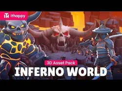 Inferno World Low-poly 3D model