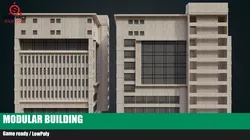 Modular building  Low-poly 3D model