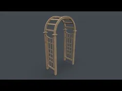 PBR Wooden Arbour Garden Arch A Low-poly 3D model