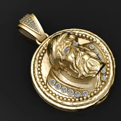 Regal Bulldog Head Diamond Pendant – 3D Printable Jewelry Model