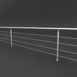 Steel Railing Low-poly 3D model