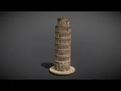 The Leaning Tower of Pisa Low-poly 3D model