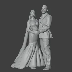 Wedding Couple 3D Model | Bride and Groom Decorative Sculpture / Wall Relief