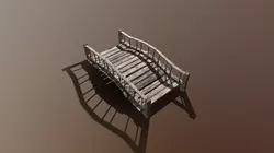 Wooden Bridge 02 Low-poly 3D model