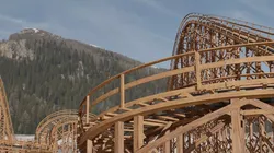 Wooden Rollercoaster Low-poly 3D model