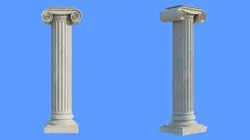 Worn Marble Greco Roman Column Pillar 3D model