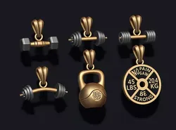 barbell pendant pack 3D print model