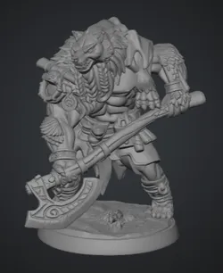 D&D Skin Changer Berserker with 2 handed axe