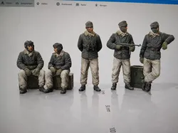 German Tankcrew  Resting  Standing STL File Set 3D print model