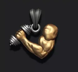muscle arm with barbell pendant 3D print model
