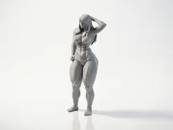 Ripped Kitara Anime Figurine 3D Printable