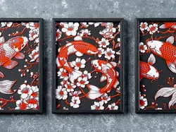 Sakura Koi Wall Art