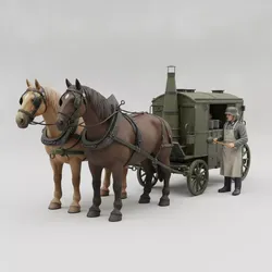 WWII Field Kitchen Wagon with Horses 3D Printable STL Model 3D print model