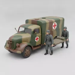 WWII German Medical Truck Stretcher Team 3D Printable STL Model 3D print model