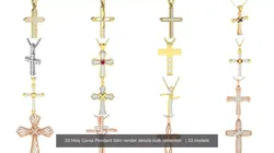 33 Holy Cross Pendant 3dm render details bulk collection   3D Model Pack