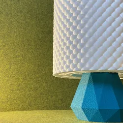 Bubble Dot Boho Table Lamp with Faceted Diamond Base