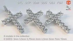 Collection Cross with diamonds 3D Model Pack