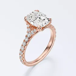Cushion cut engagement Ring 3D print model