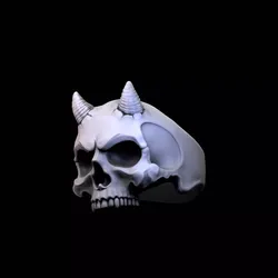 Devil Skull Ring 3D print model