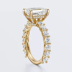 Emerald cut diamond engagement ring  3D print model