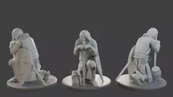 Knight Templar praying T1 3D print model