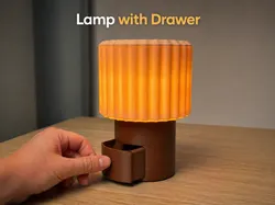 Lamp with Drawer | Push-Push Mechanism | Hidden Storage