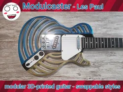 Modulcaster - Les Paul - a modular 3D-printed guitar with swappable styles