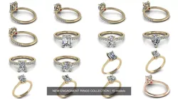 NEW ENGAGMENT RINGS COLLECTION 3D Model Pack