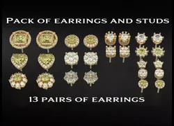 Pack Earrings with diamonds