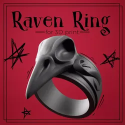 RAVEN RING - HALLOWEEN RING - WITCH STYLE 3D print model