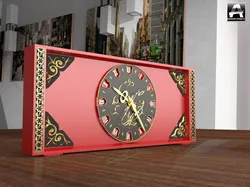 red watch with gold thread