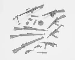 US Army WWII weapons - 1-35 diorama accessories - supported 3D print model