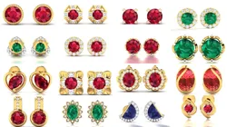 100 Women Diamond Earrings 3dm STL OBJ FBX Details Collection 3D Model Pack