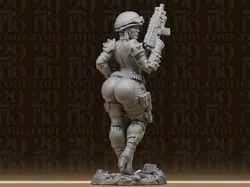 #153 Voluptuous Sci-Fi Female Soldier Statue - Tactical Trooper Figure