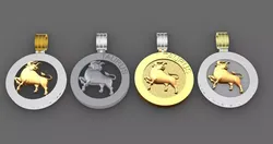 4 model of TAURUS pendant 3D print model