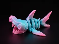 Articulated Skeleton Hammerhead Shark - NO Supports!