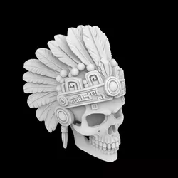 Aztec Warrior Skull 3D Print Model 3D print model