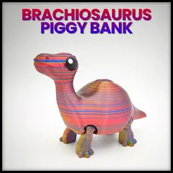 Brachiosaurus PiggyBank - Dinosaur - Money storage - Articulated - No Supports