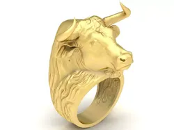 Bull Head Ring 3D Jewelry Model 3708 3D print model