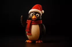 Cute Christmas Penguin 3D Print Holiday Penguin Figurine 3D print model