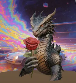 dragon with rose
