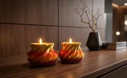Elegant Spiral Sunset Candle Holder