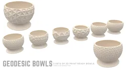 Geodesic Bowl Pack 3D print ready 3D print model