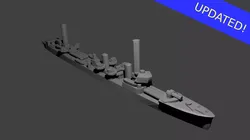 Japanese Mutsuki Class Destroyer Warship 3D print model