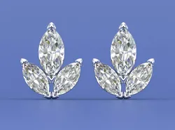 Marquise Cluster Stud Diamond Earrings 3D Jewelry Printing File 3D print model