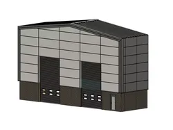 Model Railway Low Relief Industrial Building 2 Front 3D print model