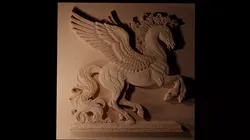 Pegasus on Base Sandcasting Bas High Relief CNC 3D print model